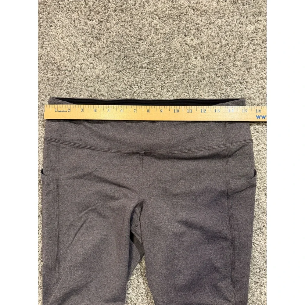 Lululemon Athletica Leggings Womens 10 Gray Black Mesh Panel Crop Pants LW6AVL‎